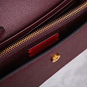 Fortok Valentino Vsling Grainy Calfskin Clutch Burgundy with Shoulder Strap 20x10.5x4cm - 3