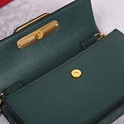 Fortok Valentino Vsling Grainy Calfskin Clutch Green with Shoulder Strap 20x10.5x4cm - 6