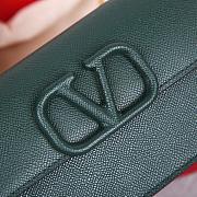 Fortok Valentino Vsling Grainy Calfskin Clutch Green with Shoulder Strap 20x10.5x4cm - 5