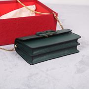 Fortok Valentino Vsling Grainy Calfskin Clutch Green with Shoulder Strap 20x10.5x4cm - 4