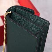 Fortok Valentino Vsling Grainy Calfskin Clutch Green with Shoulder Strap 20x10.5x4cm - 3