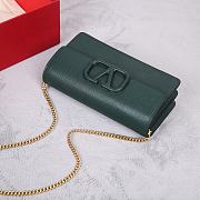 Fortok Valentino Vsling Grainy Calfskin Clutch Green with Shoulder Strap 20x10.5x4cm - 2