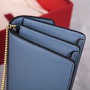 Fortok Valentino Vsling Grainy Calfskin Clutch Blue with Shoulder Strap 20x10.5x4cm - 6