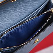 Fortok Valentino Vsling Grainy Calfskin Clutch Blue with Shoulder Strap 20x10.5x4cm - 3