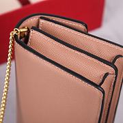 Fortok Valentino Vsling Grainy Calfskin Clutch Beige with Shoulder Strap 20x10.5x4cm - 2