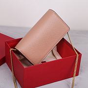 Fortok Valentino Vsling Grainy Calfskin Clutch Beige with Shoulder Strap 20x10.5x4cm - 3