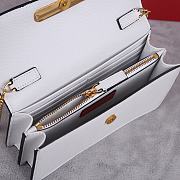 Fortok Valentino Vsling Grainy Calfskin Clutch White with Shoulder Strap 20x10.5x4cm - 4
