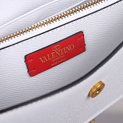 Fortok Valentino Vsling Grainy Calfskin Clutch White with Shoulder Strap 20x10.5x4cm - 2