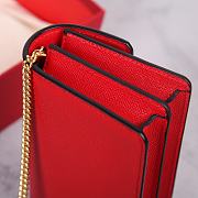 Fortok Valentino Vsling Grainy Calfskin Clutch Red with Shoulder Strap 20x10.5x4cm - 3