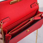 Fortok Valentino Vsling Grainy Calfskin Clutch Red with Shoulder Strap 20x10.5x4cm - 2