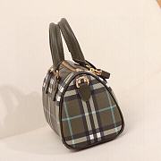 Fortok Burberry Mini Vintage Check-Printed Zipped Bowling Bag Green 18.5x11x12cm - 5