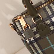 Fortok Burberry Mini Vintage Check-Printed Zipped Bowling Bag Green 18.5x11x12cm - 2