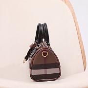 Fortok Burberry Mini Vintage Check-Printed Zipped Bowling Bag Brown 18.5x11x12cm - 5