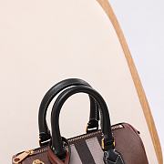 Fortok Burberry Mini Vintage Check-Printed Zipped Bowling Bag Brown 18.5x11x12cm - 4