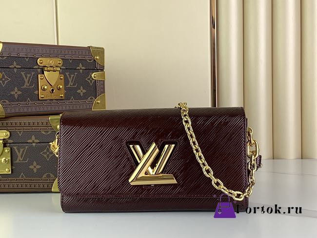 Fortok Louis Vuitton Twist West Bag Burgundy M24549 23.5x12x7cm - 1