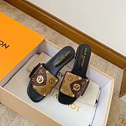 Fortok Louis Vuitton Frame Flat Mules Brown - 1