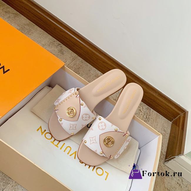 Fortok Louis Vuitton Frame Flat Mules White - 1