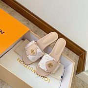 Fortok Louis Vuitton Frame Flat Mules White - 1