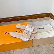 Fortok Louis Vuitton Frame Flat Mules White - 4