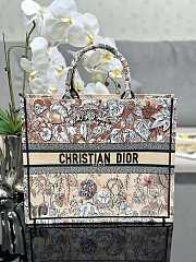 Fortok Dior Book Tote Powder Pink Multicolor Dior Jardin Magique Embroidery 36×28 cm - 1
