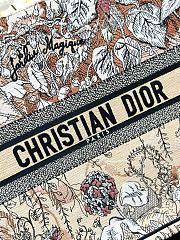 Fortok Dior Book Tote Powder Pink Multicolor Dior Jardin Magique Embroidery 36×28 cm - 3