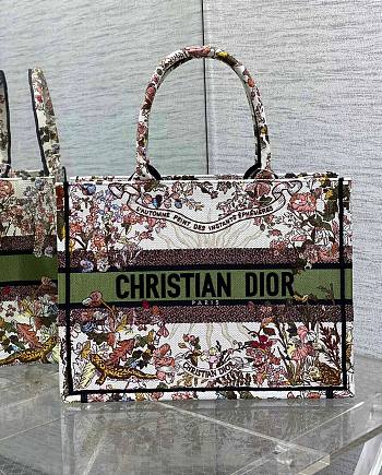 Fortok Dior Book Tote Ecru Multicolor Dior 4 Saisons Automne Soleil Embroidery 36x18x28cm 