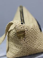 Fortok Saint Laurent Le Rafia Logo Shoulder Bag Beige 26×14×14.5cm - 6