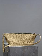Fortok Saint Laurent Le Rafia Logo Shoulder Bag Beige 26×14×14.5cm - 4