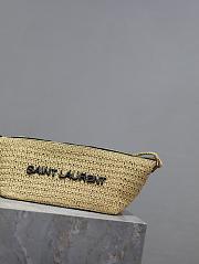 Fortok Saint Laurent Le Rafia Logo Shoulder Bag Beige 26×14×14.5cm - 2