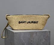 Fortok Saint Laurent Le Rafia Logo Shoulder Bag Beige 26×14×14.5cm - 1