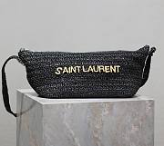 Fortok Saint Laurent Le Rafia Logo Shoulder Bag Black 26×14×14.5cm - 1