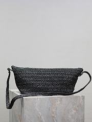 Fortok Saint Laurent Le Rafia Logo Shoulder Bag Black 26×14×14.5cm - 6