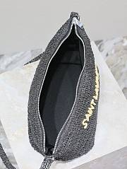 Fortok Saint Laurent Le Rafia Logo Shoulder Bag Black 26×14×14.5cm - 3