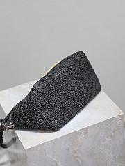 Fortok Saint Laurent Le Rafia Logo Shoulder Bag Black 26×14×14.5cm - 4