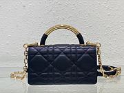 Fortok Dior Ange Bag Black Macrocannage Calfskin 20x12x5cm - 6