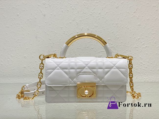 Fortok Dior Ange Bag White Macrocannage Calfskin 20x12x5cm - 1