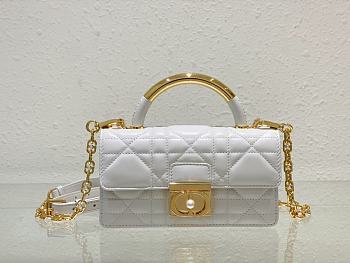 Fortok Dior Ange Bag White Macrocannage Calfskin 20x12x5cm