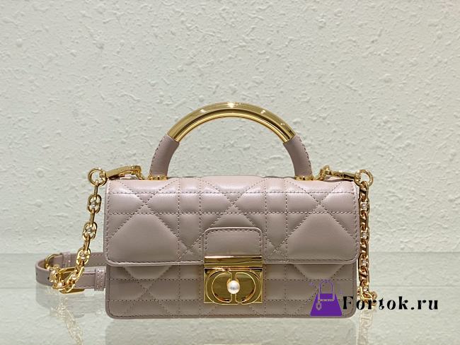 Fortok Dior Ange Bag Light Pink Macrocannage Calfskin 20x12x5cm - 1