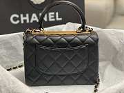 Fortok Chanel Mini Flap Bag With Top Handle Lambskin & Gold-Tone Metal Black AS4654 14.5x19.5x8cm - 6