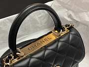 Fortok Chanel Mini Flap Bag With Top Handle Lambskin & Gold-Tone Metal Black AS4654 14.5x19.5x8cm - 4