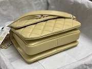 Fortok Chanel Trendy Mini Flap Bag With Top Handle Yellow Lambskin Multicolor Logo AS4654 14.5x19.5x8cm - 6