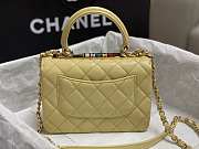 Fortok Chanel Trendy Mini Flap Bag With Top Handle Yellow Lambskin Multicolor Logo AS4654 14.5x19.5x8cm - 5