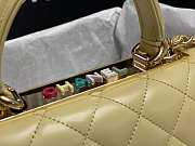 Fortok Chanel Trendy Mini Flap Bag With Top Handle Yellow Lambskin Multicolor Logo AS4654 14.5x19.5x8cm - 4