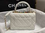 Fortok Chanel Trendy Mini Flap Bag With Top Handle White Lambskin Multicolor Logo AS4654 14.5x19.5x8cm - 6