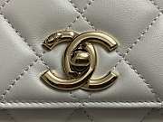 Fortok Chanel Trendy Mini Flap Bag With Top Handle White Lambskin Multicolor Logo AS4654 14.5x19.5x8cm - 2