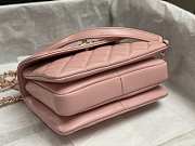 Fortok Chanel Trendy Mini Flap Bag With Top Handle Pink Lambskin Multicolor Logo AS4654 14.5x19.5x8cm - 6