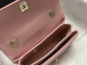 Fortok Chanel Trendy Mini Flap Bag With Top Handle Pink Lambskin Multicolor Logo AS4654 14.5x19.5x8cm - 5