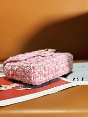 Fortok Chanel Tweed Mini Flap Bag Pink AS3782 16x12x4.5cm - 5