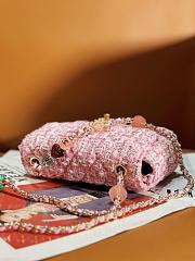 Fortok Chanel Tweed Mini Flap Bag Pink AS3782 16x12x4.5cm - 4
