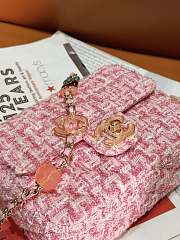 Fortok Chanel Tweed Mini Flap Bag Pink AS3782 16x12x4.5cm - 2